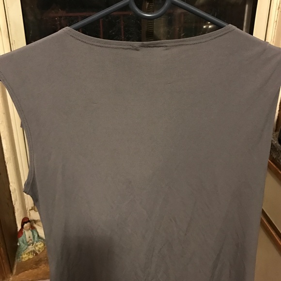 Drop neck work sleeveless blouse gray - Picture 2 of 2