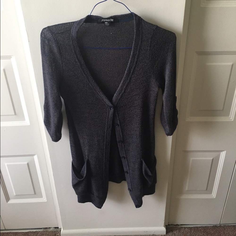 Long, Navy, Forever 21 Cardigan!