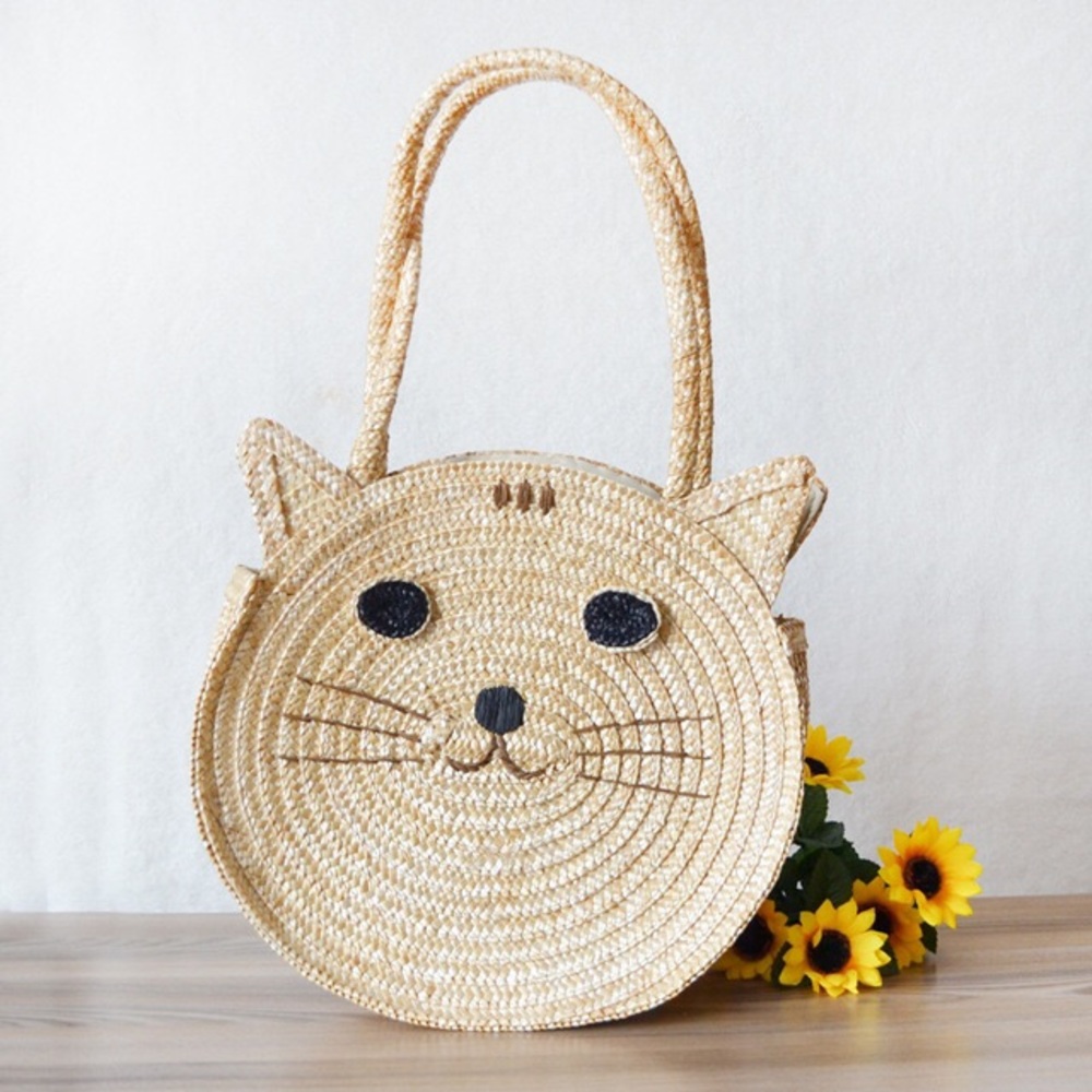 ** BRAND NEW ** STRAW CAT BAG BEACH SUMMER BAG