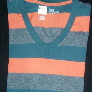 Urban Outfitters V neck stripped t-shirt