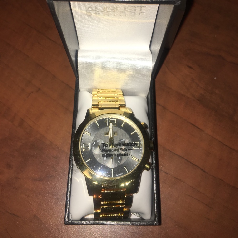 August Steiner Men's Swiss Quartz Gold-Tone Watch