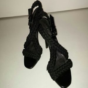 Nike West Black Open Toe Rope 3" Heel