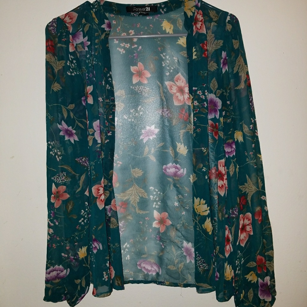 Forever 21 Floral Button Up Blouse