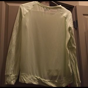 Mesh back cotton front sweater