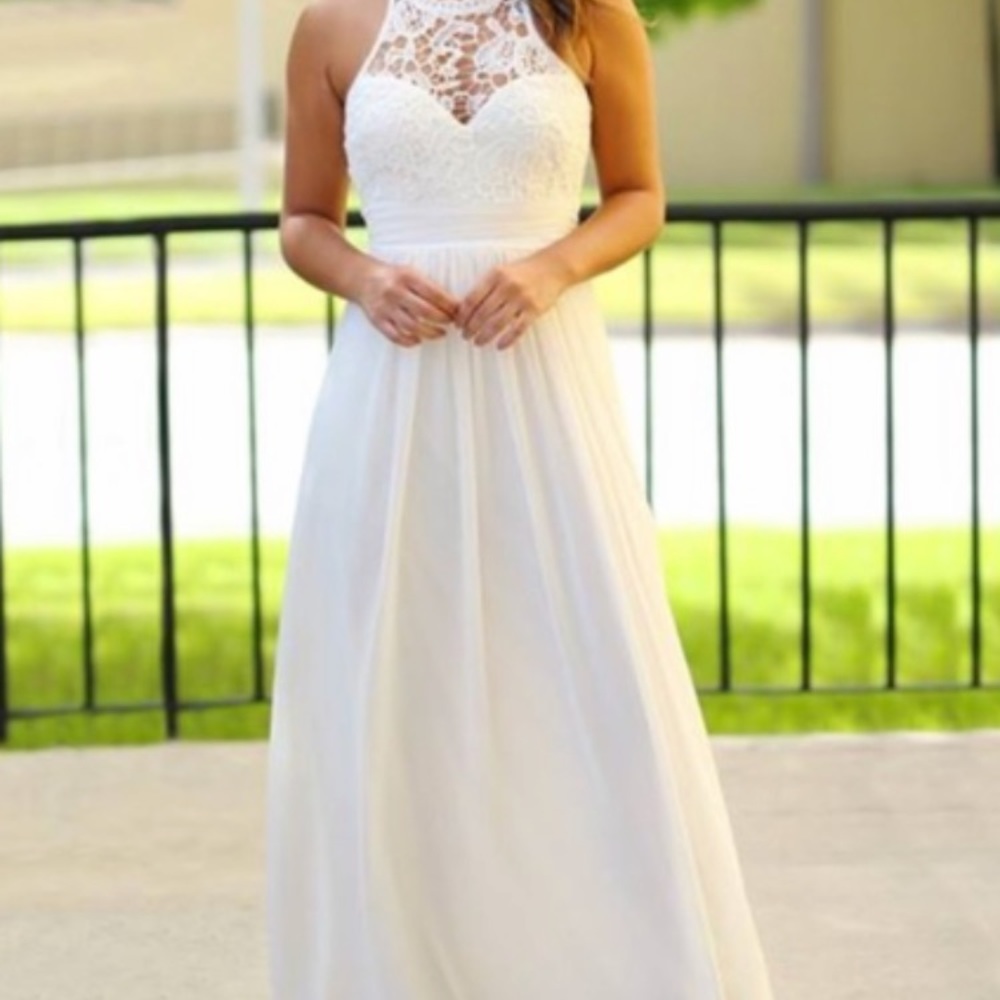 NWT never worn off white crochet maxi dress!