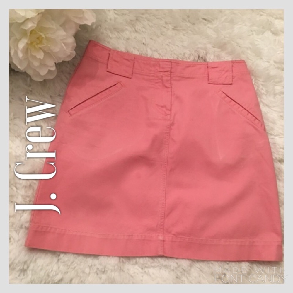 J. Crew Lt Rose Colored Chino Skirt w/ Belt Loops