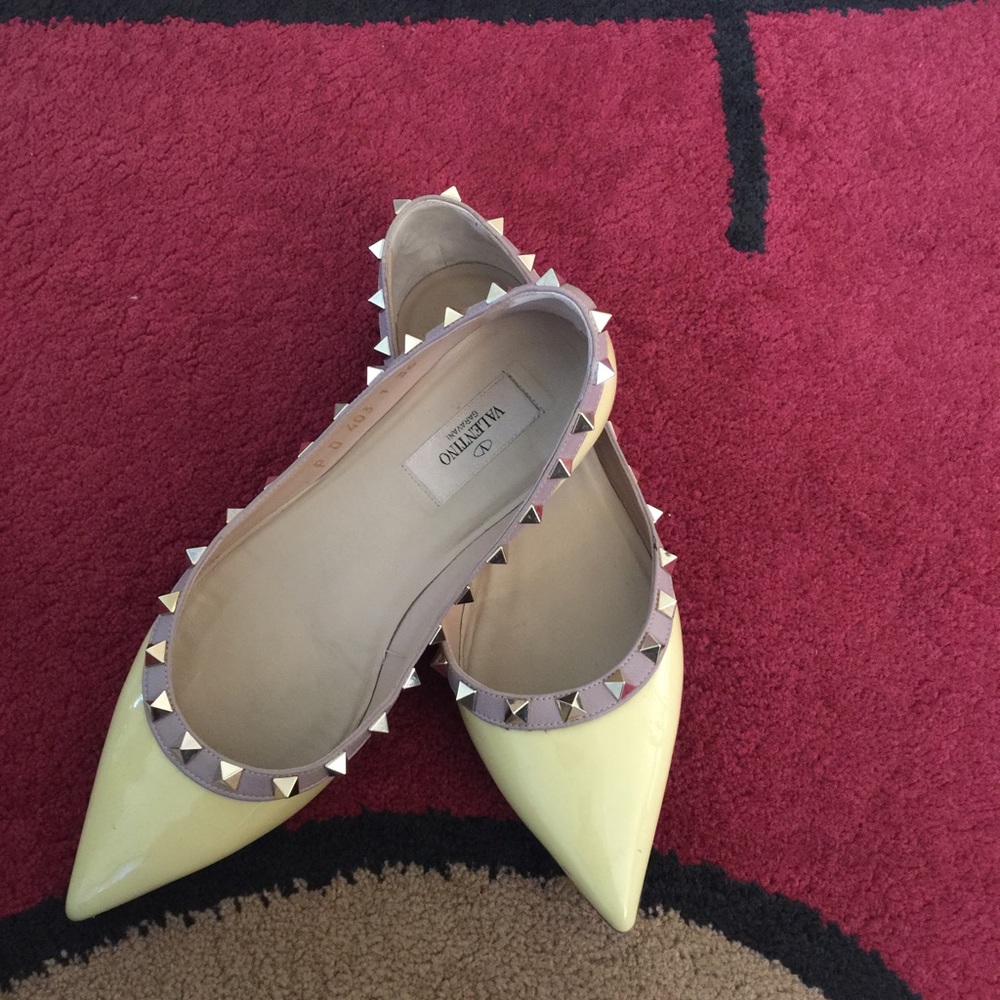 Authentic Valentino rock stud flat shoes .