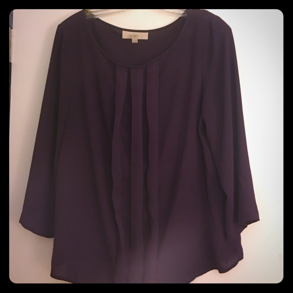 Ann Taylor LOFT deep purple blouse