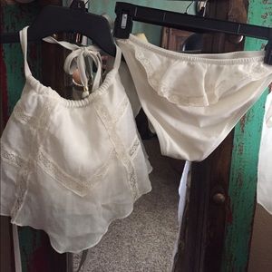 Victoria's Secret ivory ruffle bikini set