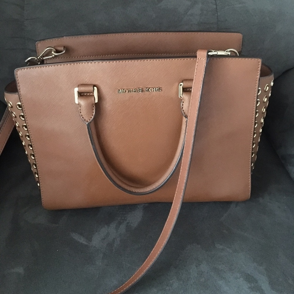 Tan Michael Kors large satchel