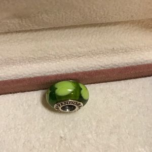 Pandora Green Heart Murano Glass Charm