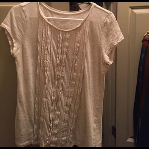 Short sleeve beige versatile t-shirt