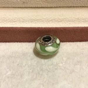 Pandora Green Swirl Murano Glass Charm