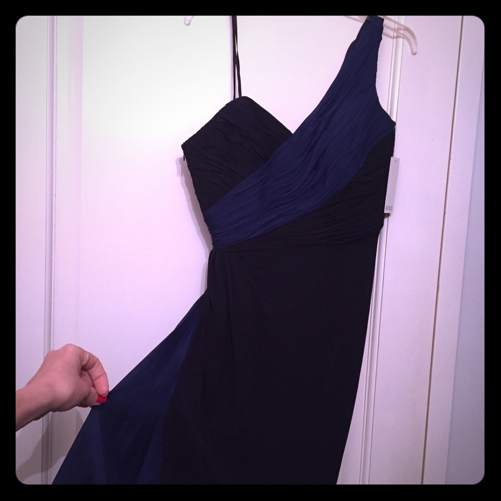 NWT Badgley Mischka 1-shoulder cocktail dress