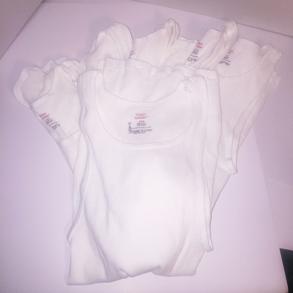 6 men's Haines comfort soft tanks