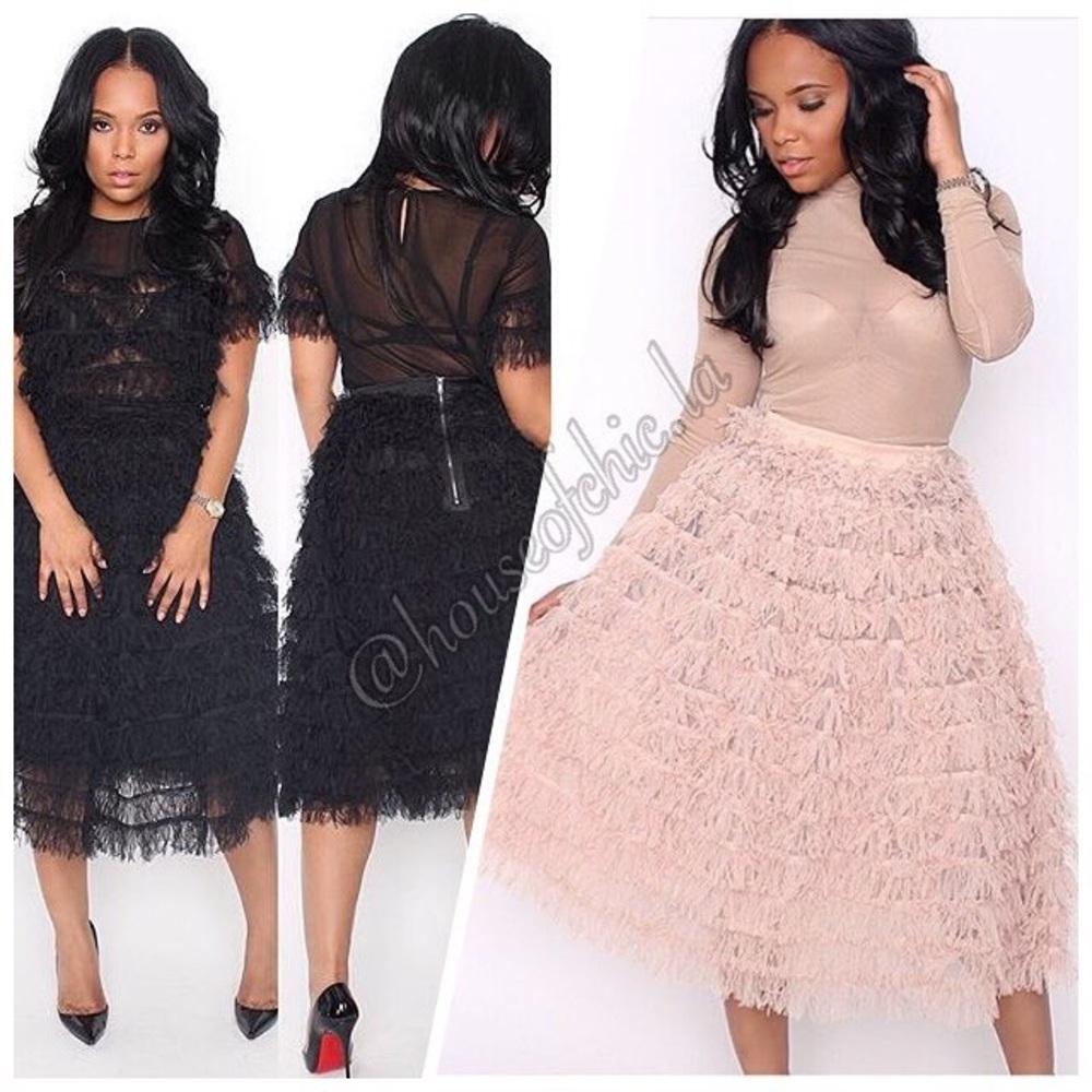 🌟Nude Ruffle Skirt🌟