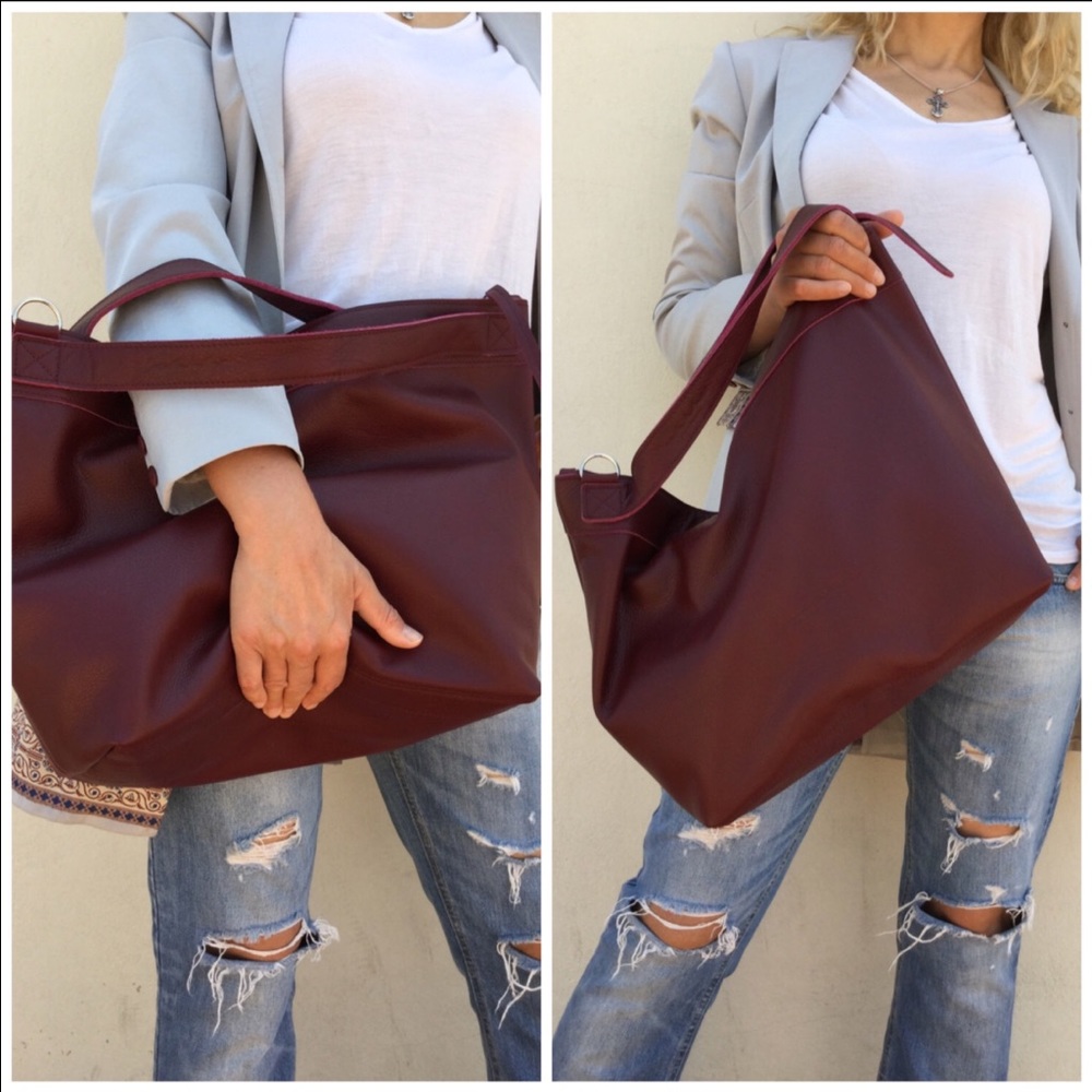 Italian leather handbag. Purse. Tote.