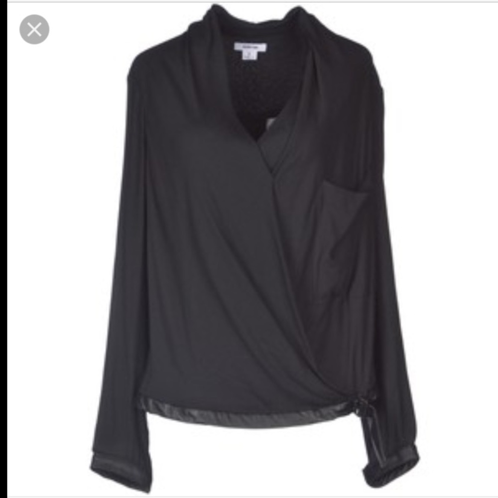 Helmut Lang Crossover Top with Leather