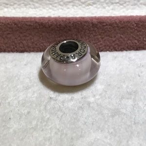 Pandora Pink Candy Stripe Murano Glass Charm