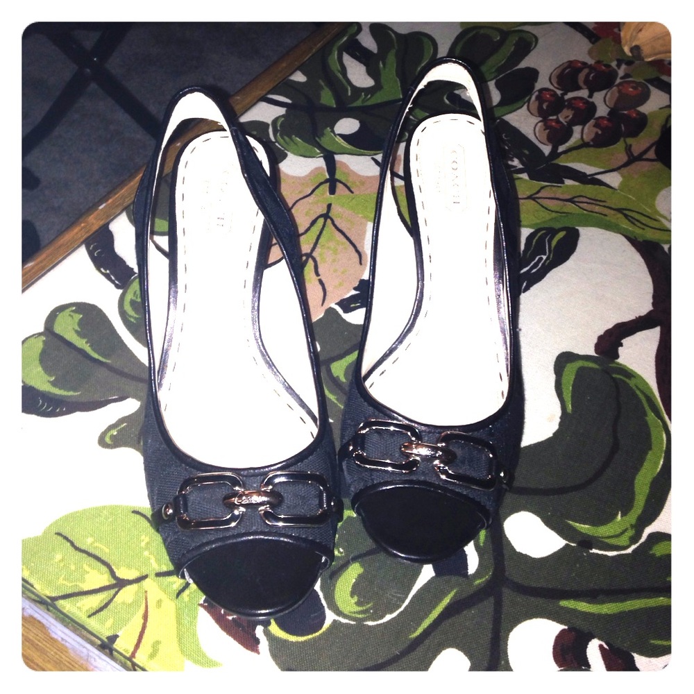 6.5 Black Coach Wedges