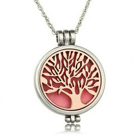 Restocked! SILVER Tree of Life Diffuser Necklace - Picture 3 of 7