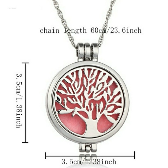 Restocked! SILVER Tree of Life Diffuser Necklace - Picture 2 of 7