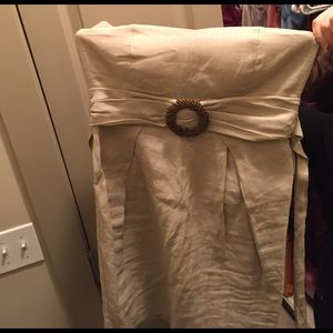 Strapless khaki dress