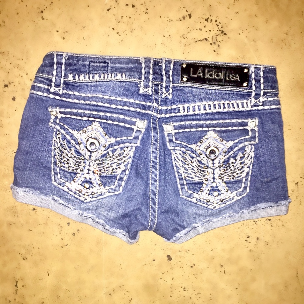 Designer denim jean shorts