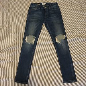 Topman Stretch Skinny Jeans with destroyed knees