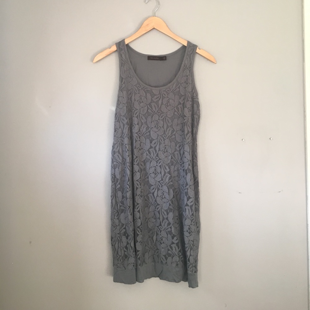 Limited gray floral textured dress