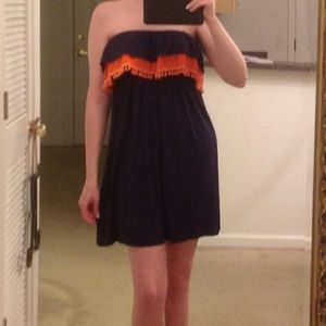 Orange and Navy Blue dress