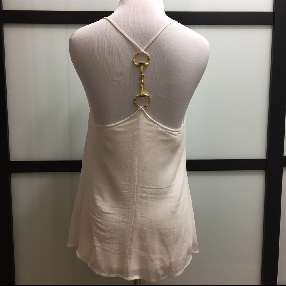 Julie Brown Ivory Chiffon Top Gold Equestrian Bit