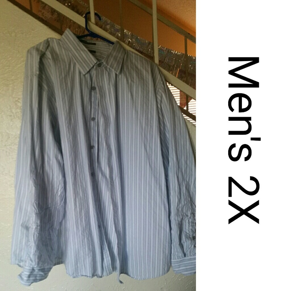 Men's 2X stripped button down