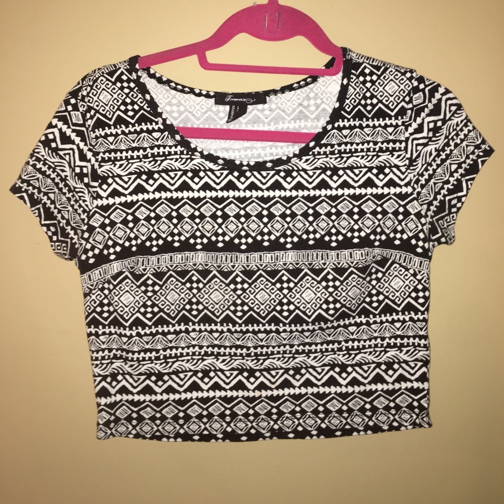 Aztec print crop top