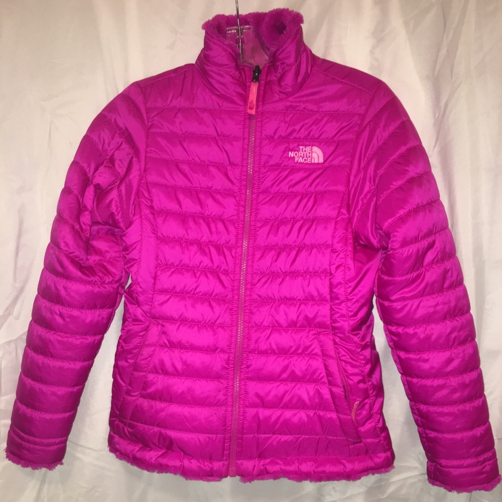 Fuschia Girls REVERSIBLE NorthFace jacket/coat!