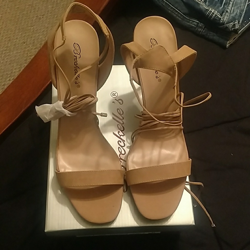 Lace up high heels