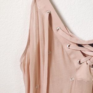 Kendall & Kylie Pink Lace Up Sun Dress