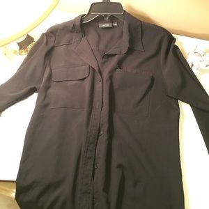 Plain black button down