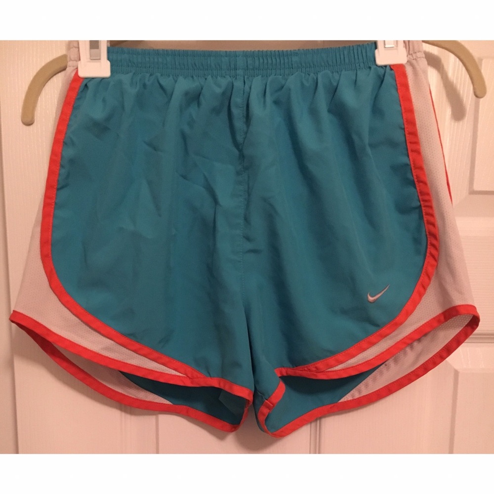 Nike shorts blue and coral/orange size small s