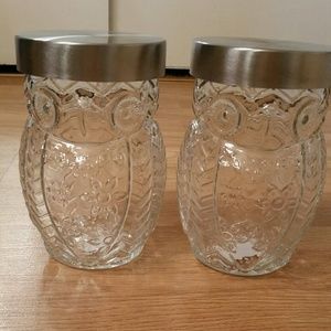 Glass owl jars