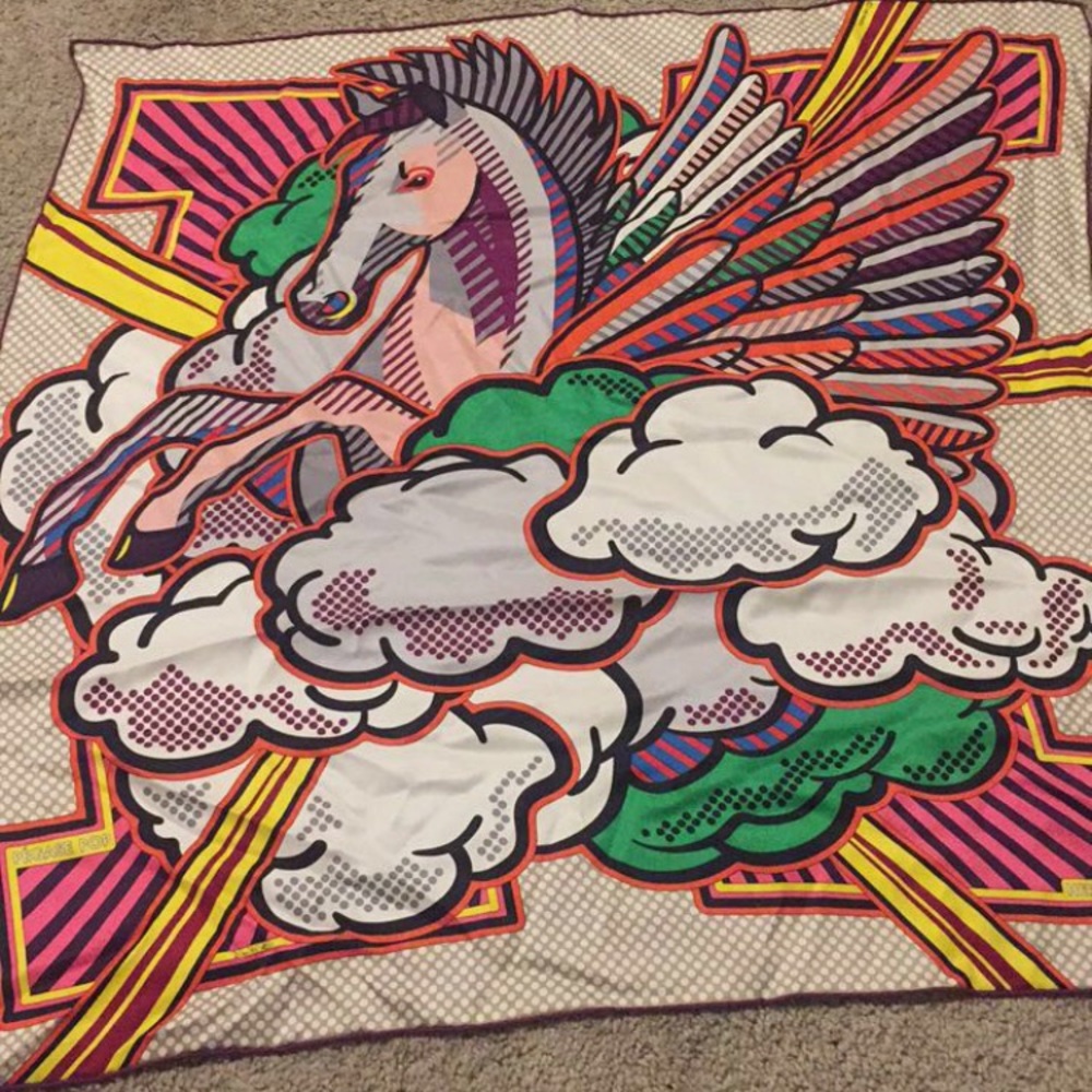 Authentic Hermés Silk Pegasus Scarf