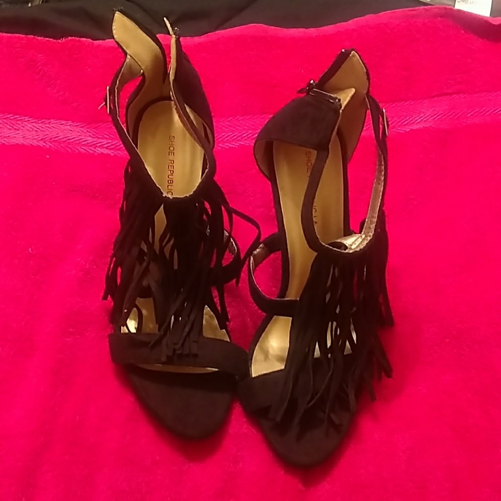 Brand new fringe high heels