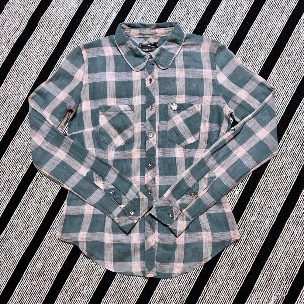 Obey Women's Plaid Button-Up Blouse (Size XS/4)