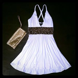 Sky mini dress with crystals