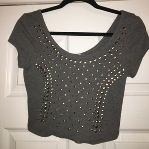 Gray crop top