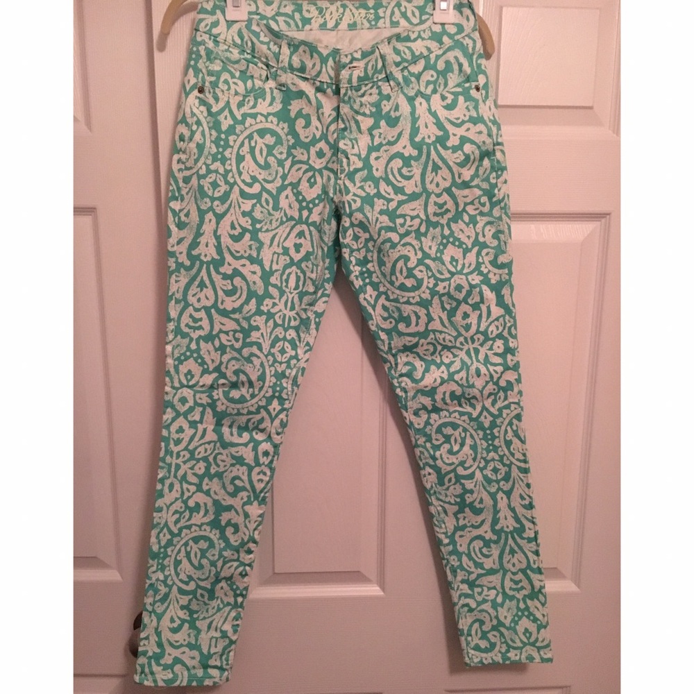 Old Navy Rockstar Mint Jeans Damask Size 8
