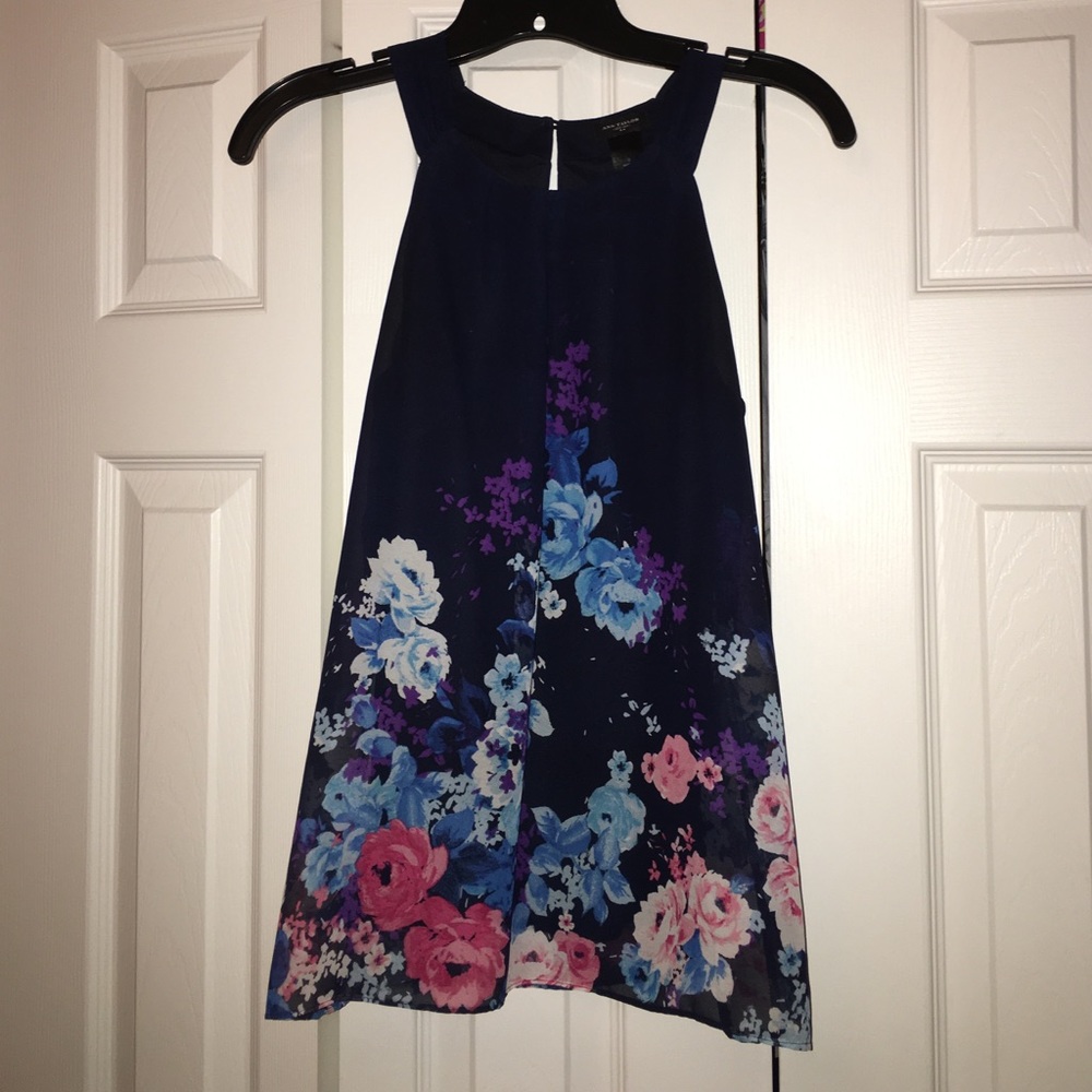 Ann Taylor Sleeveless Floral Blouse