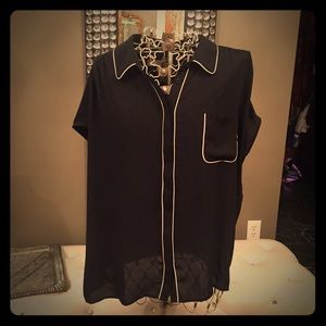 Ann Taylor Loft black lightweight shirt