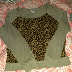 Victoria secret PINK leopard print crew