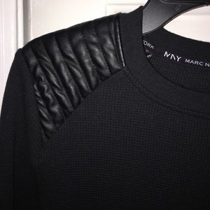 *Marc New York* Faux Leather-paneled Thermal Top